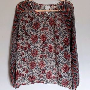 Lucky Brand Floral Sheer Blouse